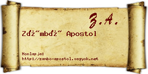 Zámbó Apostol névjegykártya