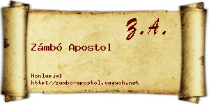 Zámbó Apostol névjegykártya